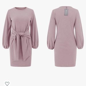 R. Vivimos  Lilac Long Sleeve Wrap Style Casual  Dress Size L